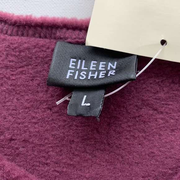 Eileen Fisher merlot fleece zip vest size Large - Picture 2 of 4